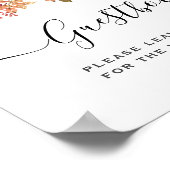 秋エレガントの水彩フローラ結婚 ポスター (角)