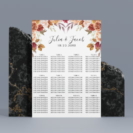 秋エレガントの水彩フローラ結婚 ポスター