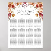 秋エレガントの水彩フローラ結婚 ポスター (正面)