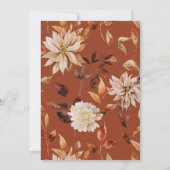 秋エレガントの水彩フローラ結婚 招待状 (裏面)