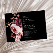 秋エレガントの水彩フローラ結婚 招待状