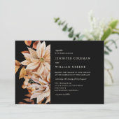 秋エレガントの水彩フローラ結婚 招待状 (スタンド正面)