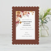 秋エレガントの水彩フローラ結婚 招待状 (スタンド正面)