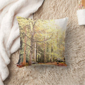 秋エレガントの水彩林 クッション (ブランケット)