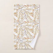 秋エレガントの紅葉のパーソナライズされた模様 バスタオルセット (ハンドタオル)