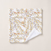 秋エレガントの紅葉のパーソナライズされた模様 バスタオルセット (ウォッシュタオル)