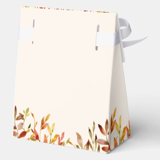 秋エレガントの結婚秋パーソナライズされた葉 フェイバーボックス (裏面)