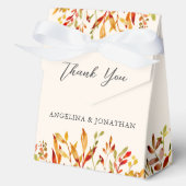 秋エレガントの結婚秋パーソナライズされた葉 フェイバーボックス (正面)