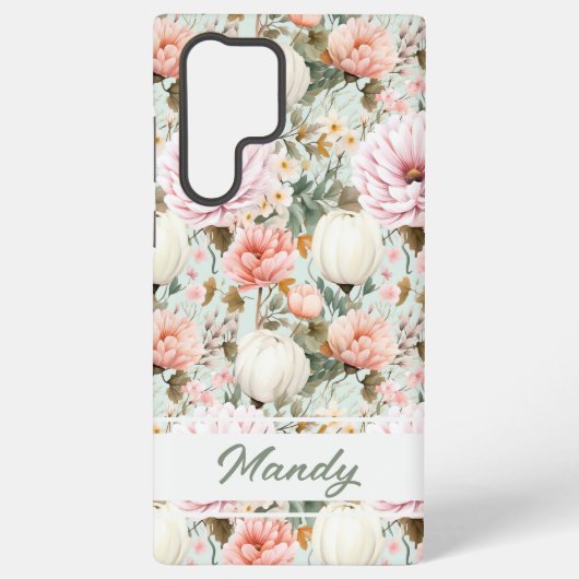秋エレガントの花秋模様 SAMSUNG GALAXYケース (裏面)