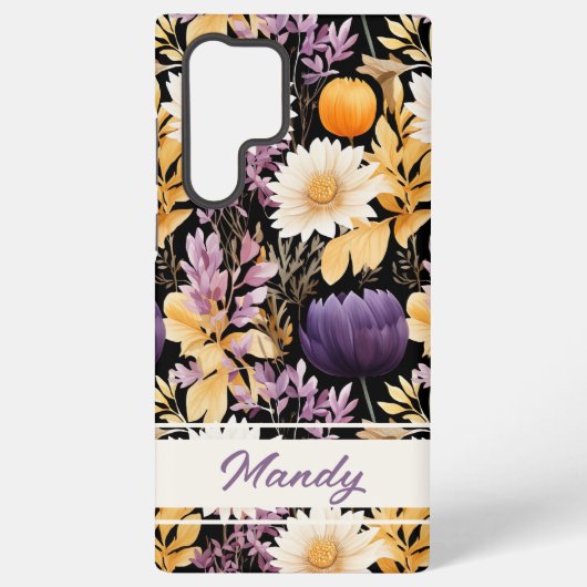 秋エレガントの花秋模様 SAMSUNG GALAXYケース (裏面)