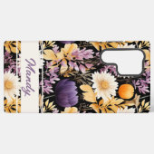 秋エレガントの花秋模様 SAMSUNG GALAXYケース (裏面横)