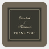 秋エレガントの茶色とアイボリー結婚の感謝 スクエアシール (正面)