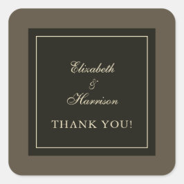 秋エレガントの茶色とアイボリー結婚の感謝 スクエアシール