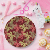 秋エレガントの葉柄 ペーパープレート (パーティー)