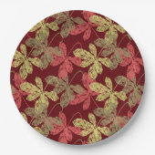 秋エレガントの葉柄 ペーパープレート (正面)