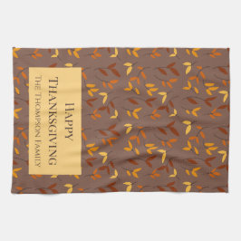 秋エレガントの葉 キッチンタオル