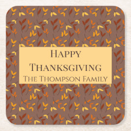 秋エレガントの葉 スクエアペーパーコースター