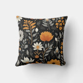 秋エレガントの離れ花柄ブラック クッション (裏面)