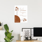 秋エレガントの2色サイドフローラへようこそ ポスター (ホームオフィス)