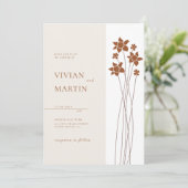 秋エレガントの2色サイドフローラ招待状 招待状 (スタンド正面)