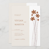 秋エレガントの2色サイドフローラ招待状 招待状 (正面/裏面)