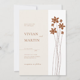 秋エレガントの2色サイドフローラ招待状 招待状