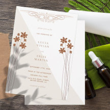 秋エレガントの2色サイドフローラ招待状