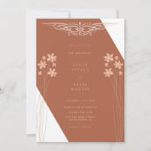 秋エレガントの2色サイドフローラ招待状 招待状 (正面)