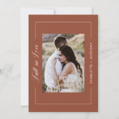 秋エレガントインラブテラコッタ結婚式招待状 招待状 (正面)