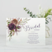 秋エレガントウィンタープラムパープルブライダルシャワー 招待状 (スタンド正面)