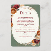 秋エレガントオレンジセージフローラ結婚詳細 エンクロージャーカード (正面)