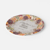 秋エレガントオータムオレンジブルゴーニュブライダルシャワー ペーパープレート (アングル)