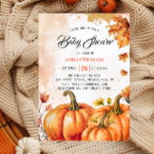 秋エレガントカボチャ水カラー金ゴールド離れベビー 招待状