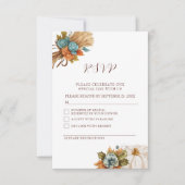 秋エレガントカボチャ秋の結婚式RSVPカード 出欠カード (正面)