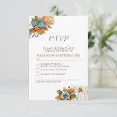 秋エレガントカボチャ秋の結婚式RSVPカード 出欠カード (スタンド正面)