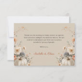 秋エレガントカボチャ赤ちゃんシャワーサンキューカード 招待状 (裏面)