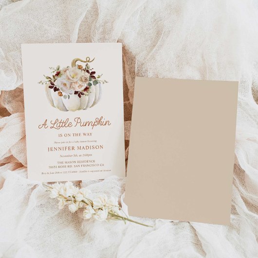 秋エレガントカボチャ赤ちゃんシャワー招待状 招待状