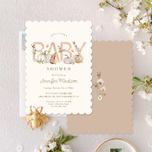 秋エレガントカボチャ赤ちゃんシャワー招待状