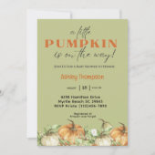 秋エレガントカボチャ赤ちゃんシャワー 招待状 (正面)