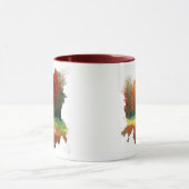 秋エレガントカラフル林ウォーター色モノグラム マグカップ (中央)