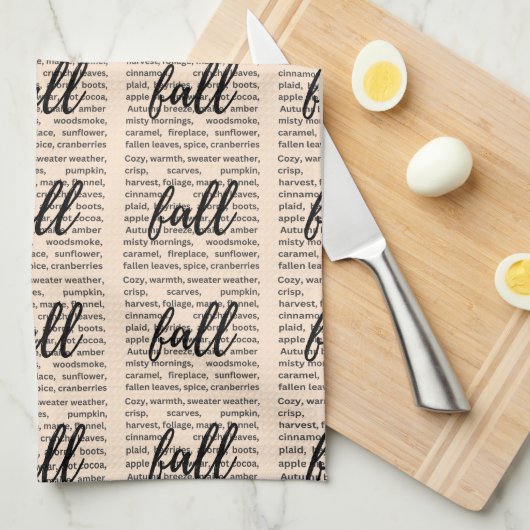 秋エレガントシーズンのパターン | 秋主題の キッチンタオル (四つ折り)