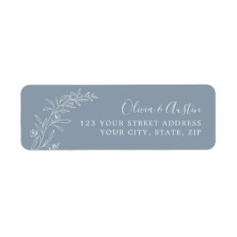 秋エレガントダスティブルー結婚ズ差出人住所 ラベル