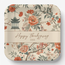 秋エレガントチノイスリーサンクスギビング ペーパープレート