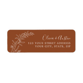 秋エレガントテラコッタ結婚の差出人住所 ラベル