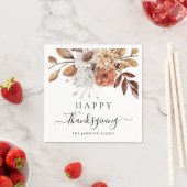秋エレガントハッピーサンクスギビング スタンダードカクテルナプキン (インサイチュ)