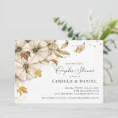 秋エレガントパンプキンカップルウェディングシャワー 招待状 (スタンド正面)