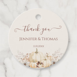 秋エレガントパンプキンズサンキュー結婚式の引き出物ラベル フェイバータグ