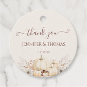 秋エレガントパンプキンズサンキュー結婚式の引き出物ラベル フェイバータグ (正面)