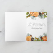 秋エレガントパンプキンハッピーサンクスギビングホリデー カード (内部)