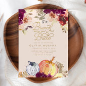 秋エレガントパンプキンフローラブライダルシャワーブランチ 招待状